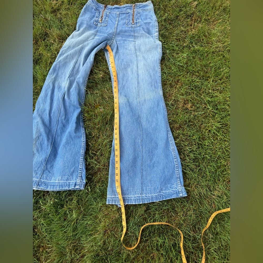 70s Vintage Wrangler Dual Front Zipper Bell Bottoms Sz 28 - Picture 12 of 12